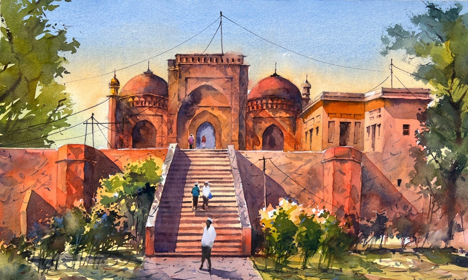 Khan Mohammad — watercolour on paper by Jahidul Islam